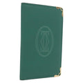 Cartier Must Line Card Case Leather Green Auth 211851M
