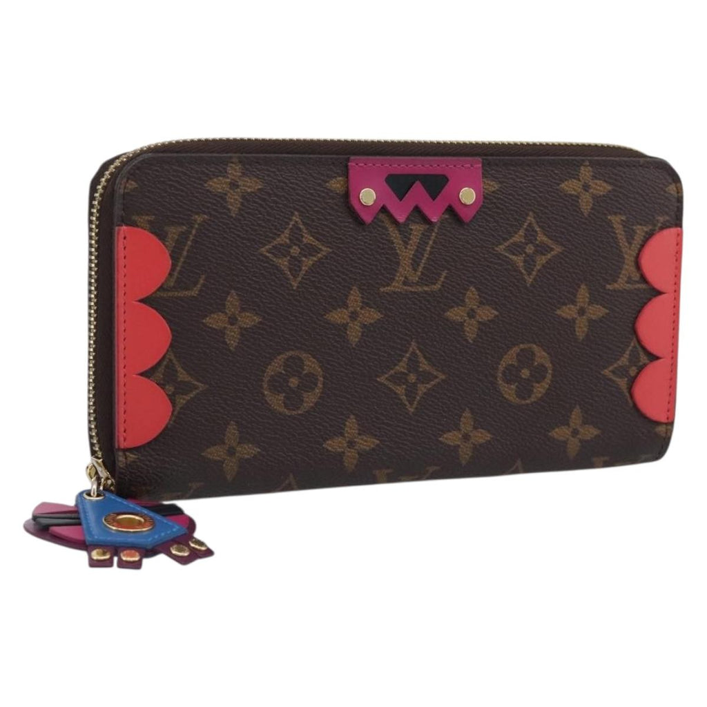 LOUIS VUITTON Monogram Totem Zippy Wallet Red Purple M61364 LV Auth 211853M