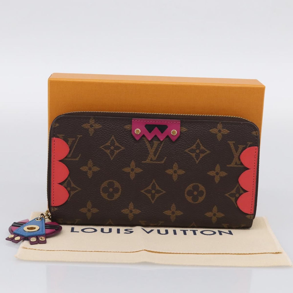 LOUIS VUITTON Monogram Totem Zippy Wallet Red Purple M61364 LV Auth 211853M
