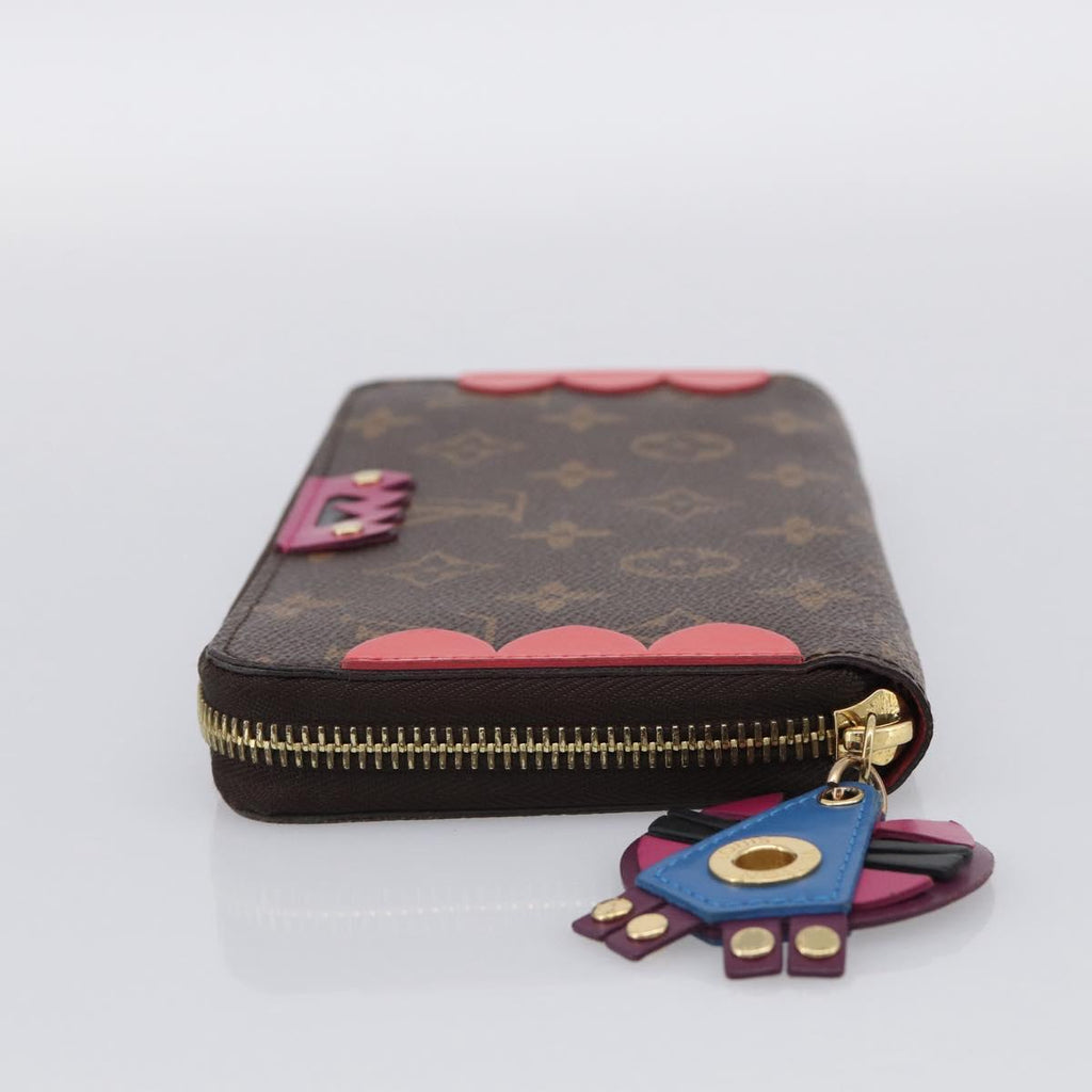 LOUIS VUITTON Monogram Totem Zippy Wallet Red Purple M61364 LV Auth 211853M