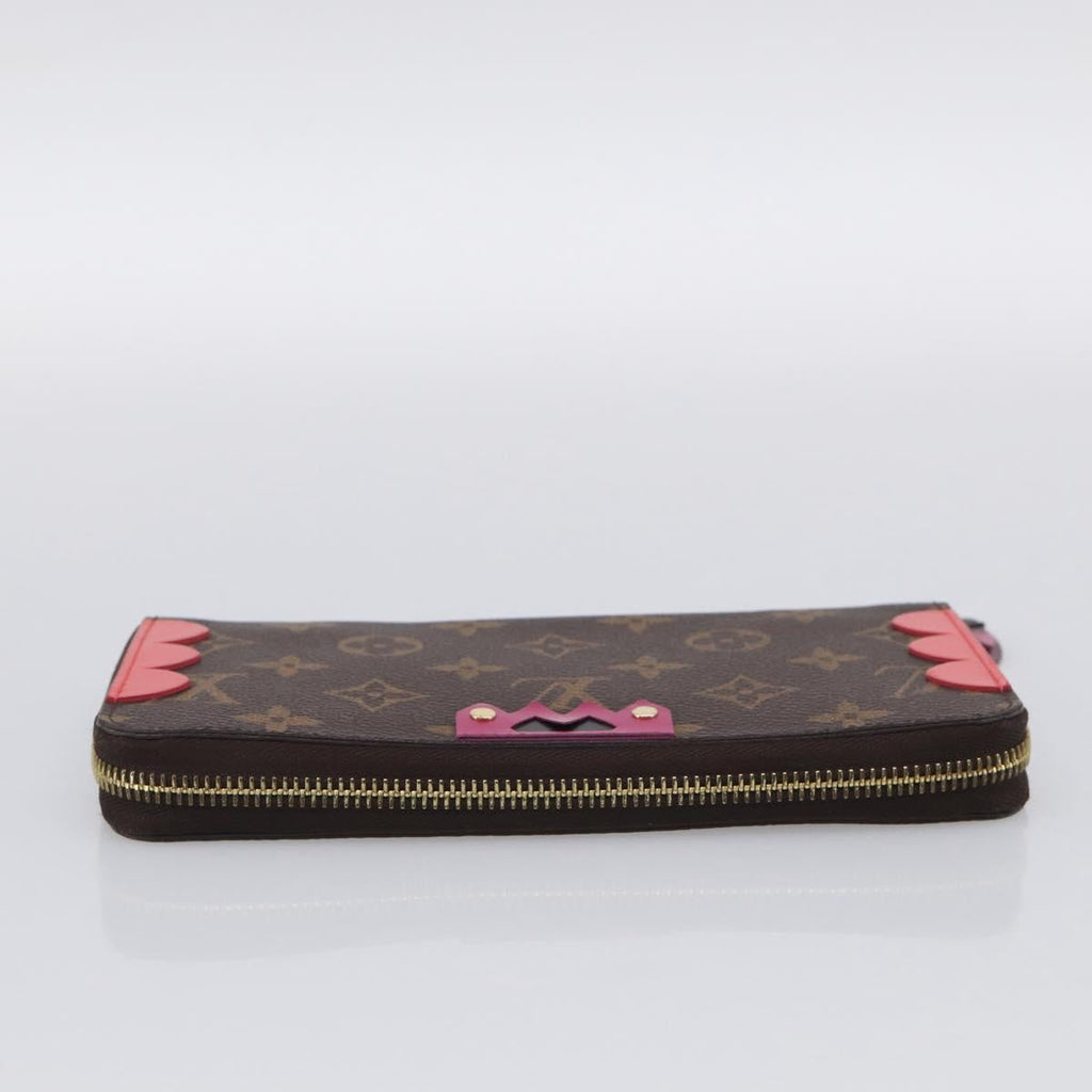 LOUIS VUITTON Monogram Totem Zippy Wallet Red Purple M61364 LV Auth 211853M