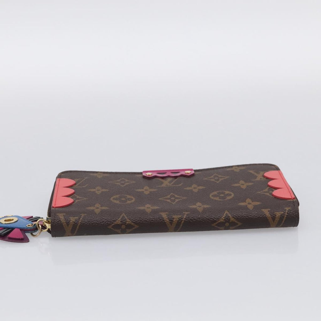 LOUIS VUITTON Monogram Totem Zippy Wallet Red Purple M61364 LV Auth 211853M