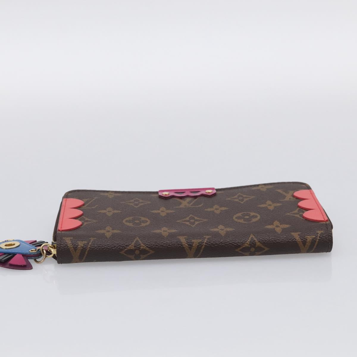 LOUIS VUITTON Monogram Totem Zippy Wallet Red Purple M61364 LV Auth 211853M
