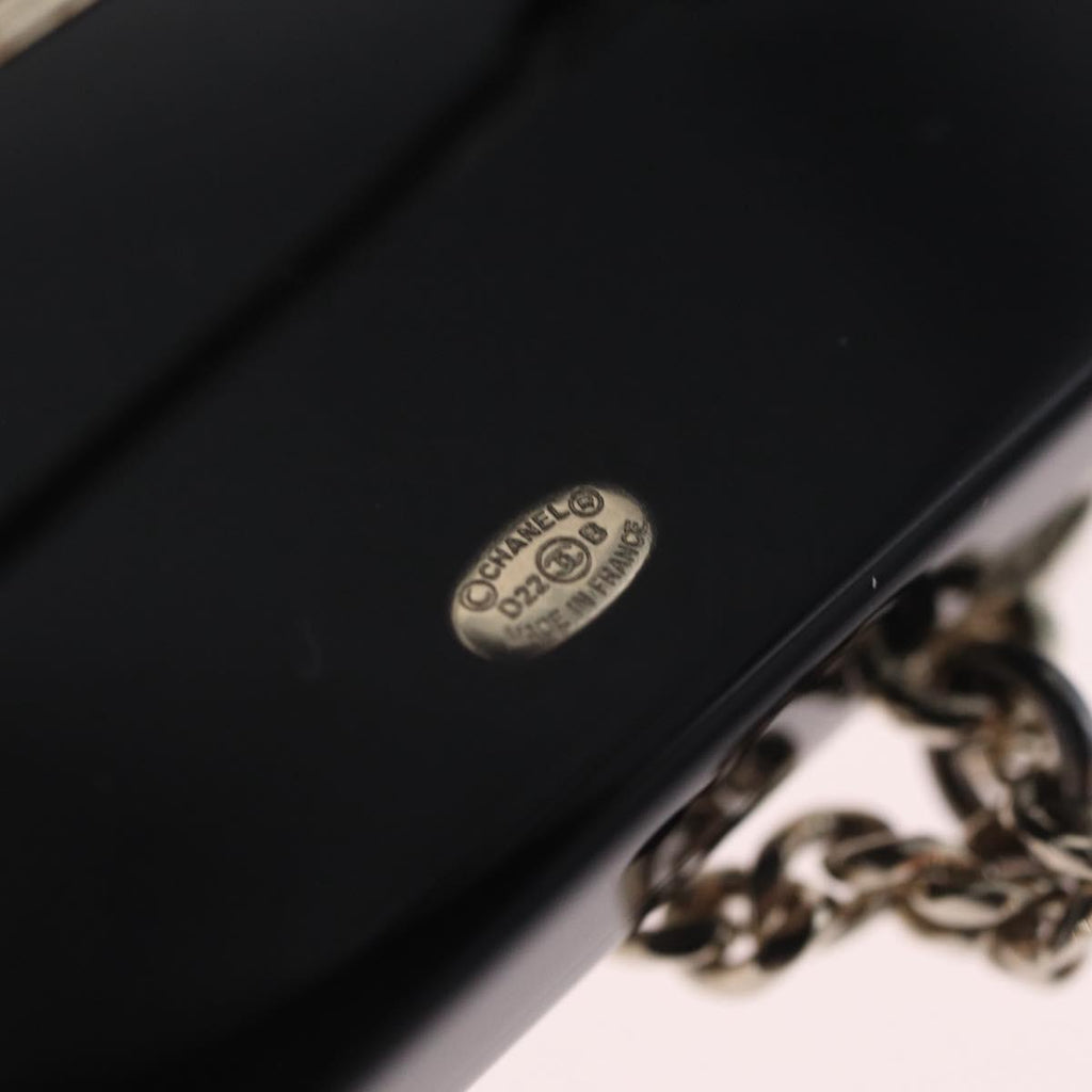 CHANEL Brooch Plastic Black CC Auth 211855M