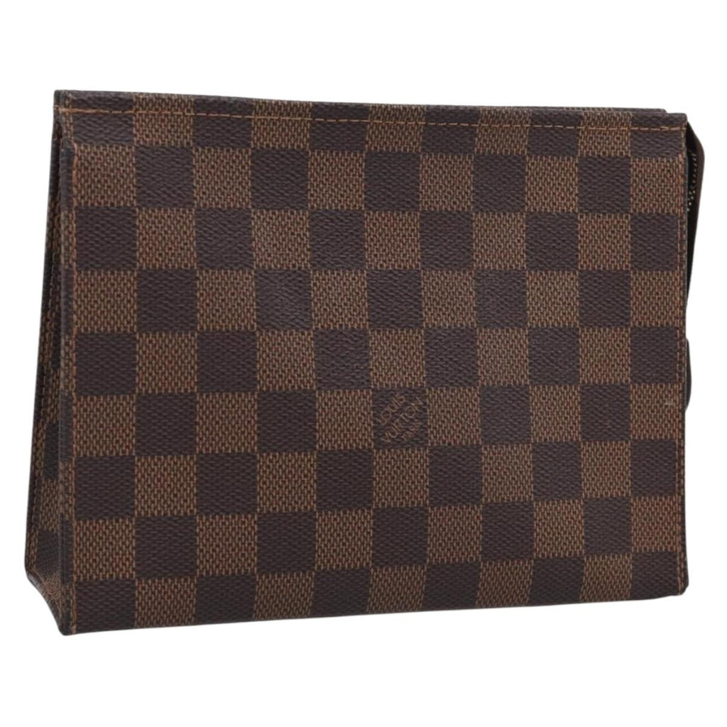 LOUIS VUITTON Damier Ebene Poche Toilette 19 Pouch N47544 LV Auth 211857M