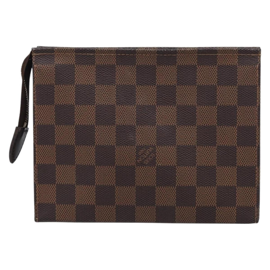 LOUIS VUITTON Damier Ebene Poche Toilette 19 Pouch N47544 LV Auth 211857M