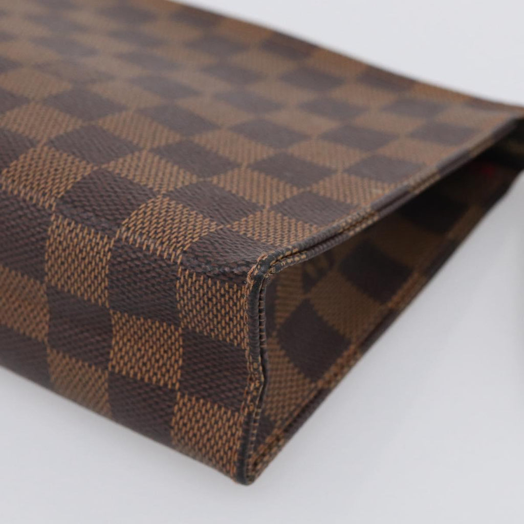 LOUIS VUITTON Damier Ebene Poche Toilette 19 Pouch N47544 LV Auth 211857M