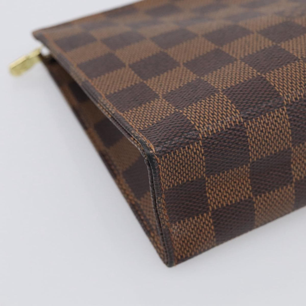 LOUIS VUITTON Damier Ebene Poche Toilette 19 Pouch N47544 LV Auth 211857M
