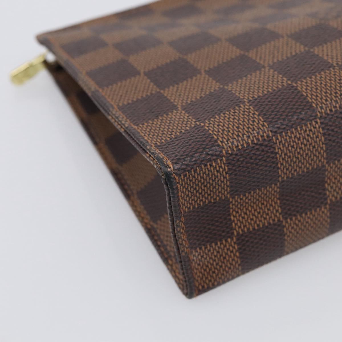 LOUIS VUITTON Damier Ebene Poche Toilette 19 Pouch N47544 LV Auth 211857M