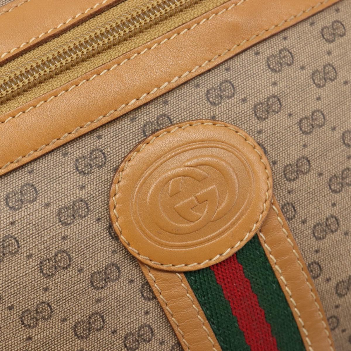 GUCCI Micro GG Supreme Web Sherry Line Bag PVC Beige 001 261 0942 Auth 211904