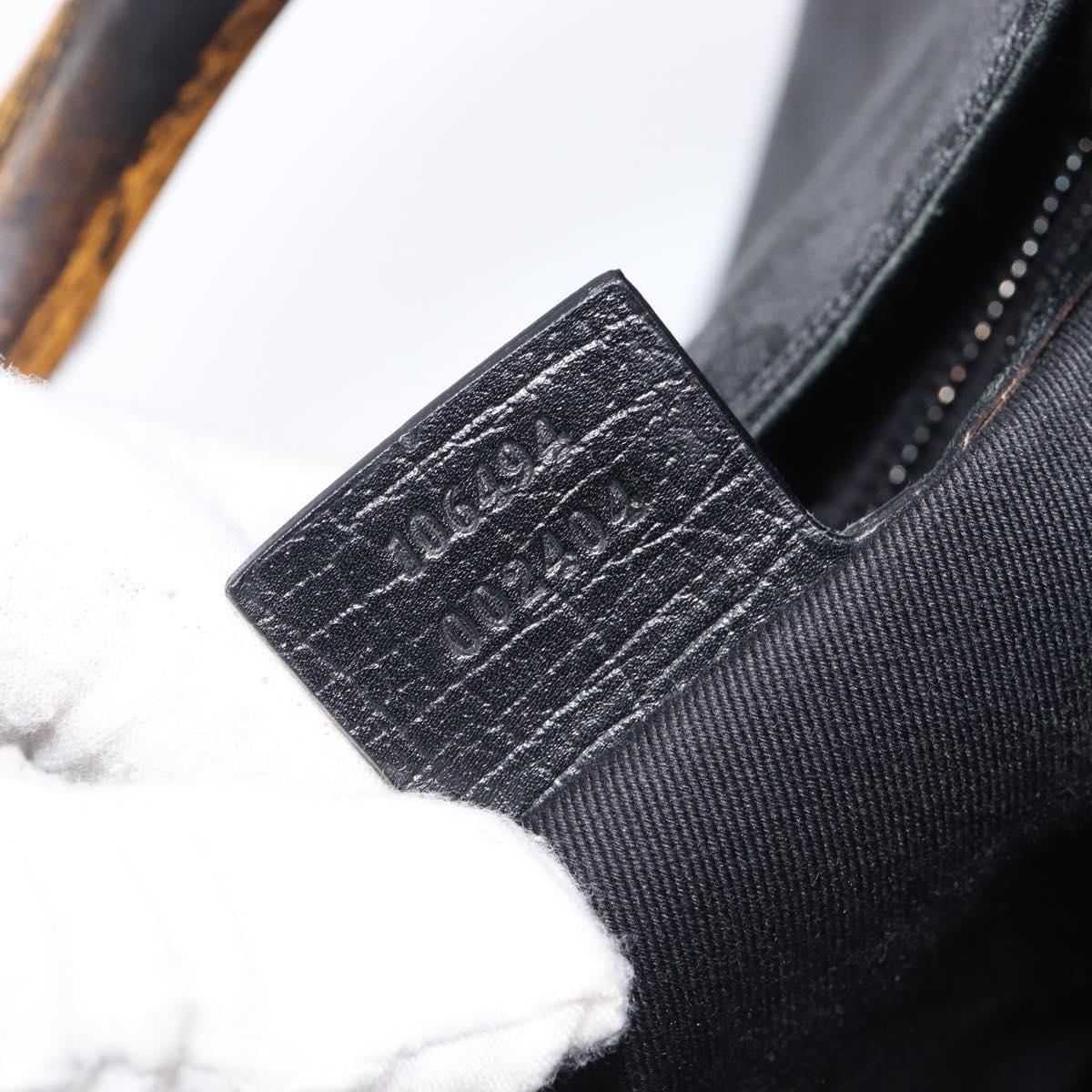 GUCCI GG Canvas Hand Bag Black 106494 Auth 211923V