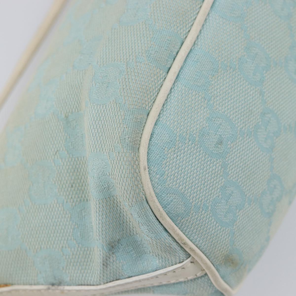 GUCCI GG Canvas Accessory Pouch Light Blue Gold 039 1103 Auth 211979