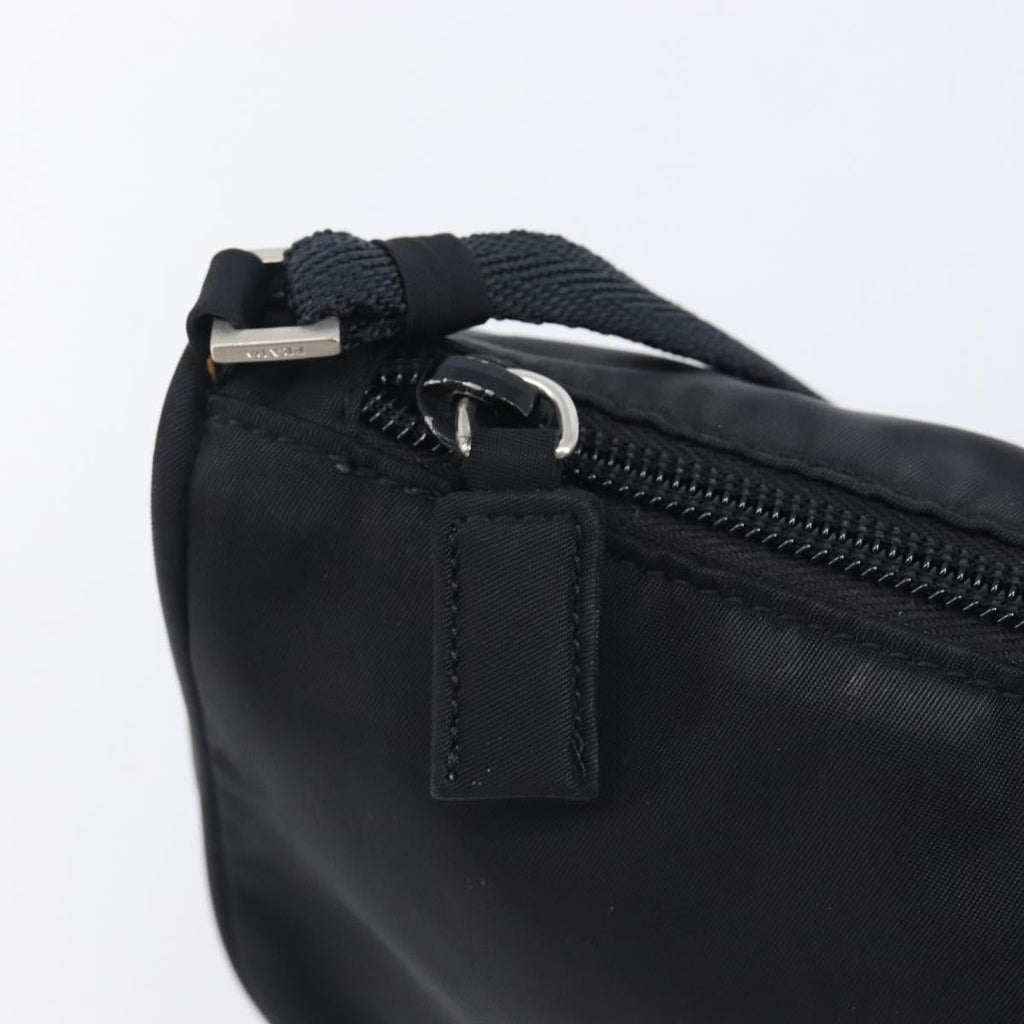 PRADA Accessory Pouch Nylon Black Silver Auth 212103V
