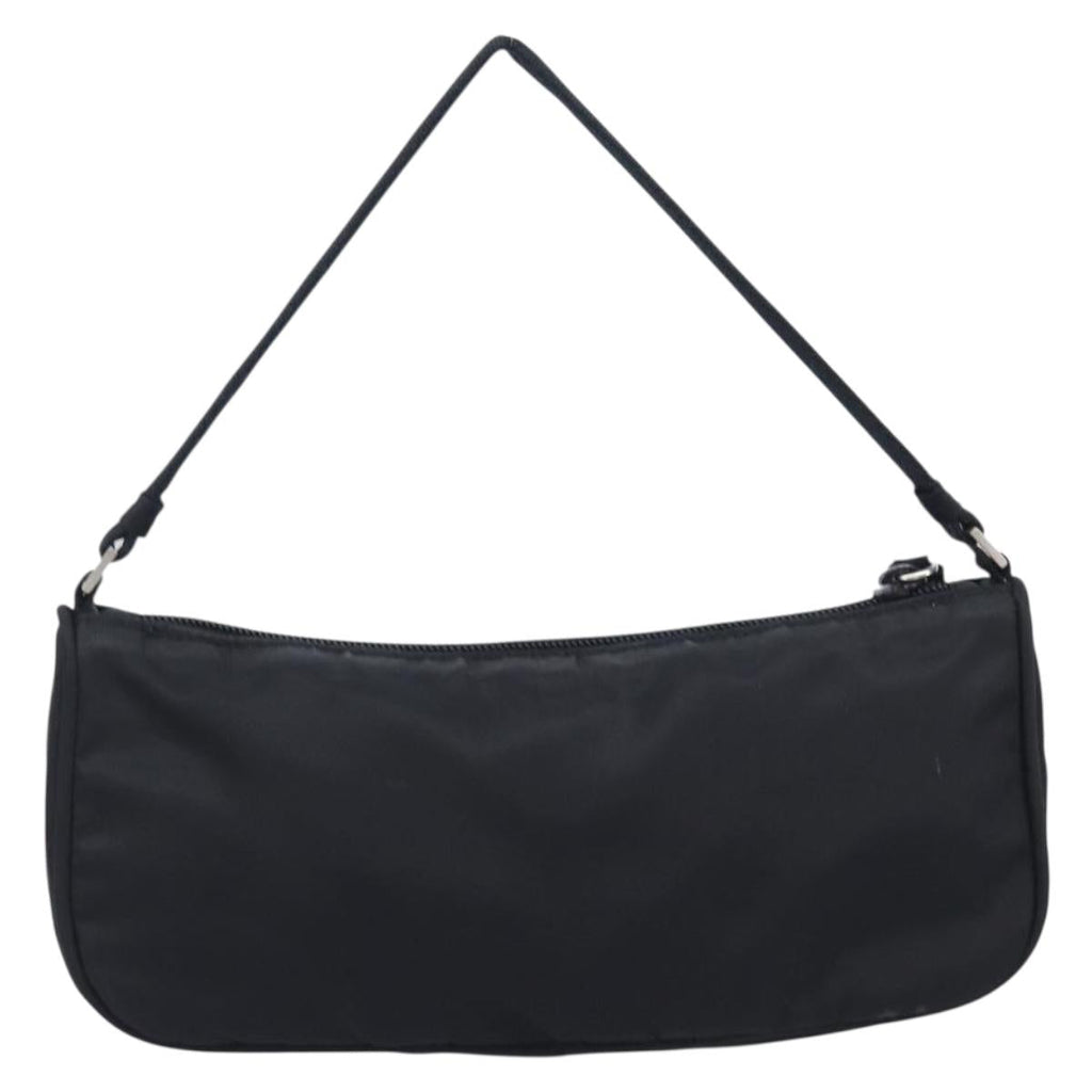 PRADA Accessory Pouch Nylon Black Silver Auth 212103V