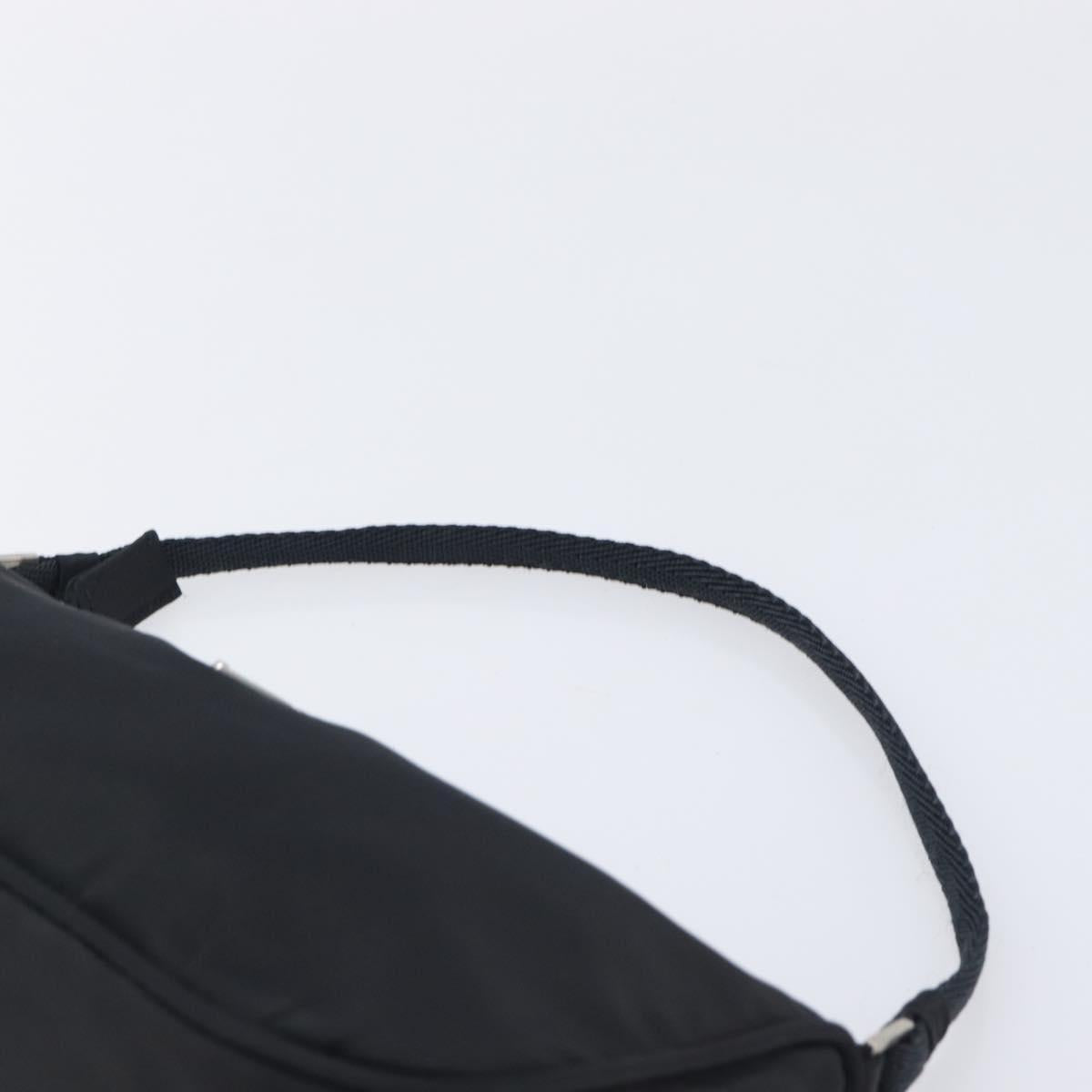 PRADA Accessory Pouch Nylon Black Silver Auth 212103V