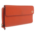 GUCCI Interlocking Long Wallet Leather Outlet Orange Gold 449397 Auth 212115A