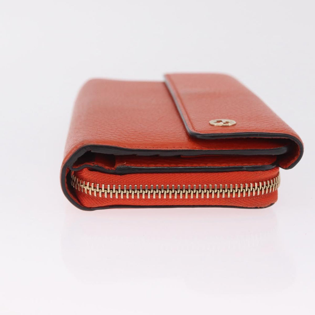GUCCI Interlocking Long Wallet Leather Outlet Orange Gold 449397 Auth 212115A
