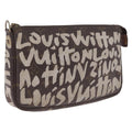LOUIS VUITTON Graffiti Pochette Accessoires Pouch White M92192 LV Auth 212118