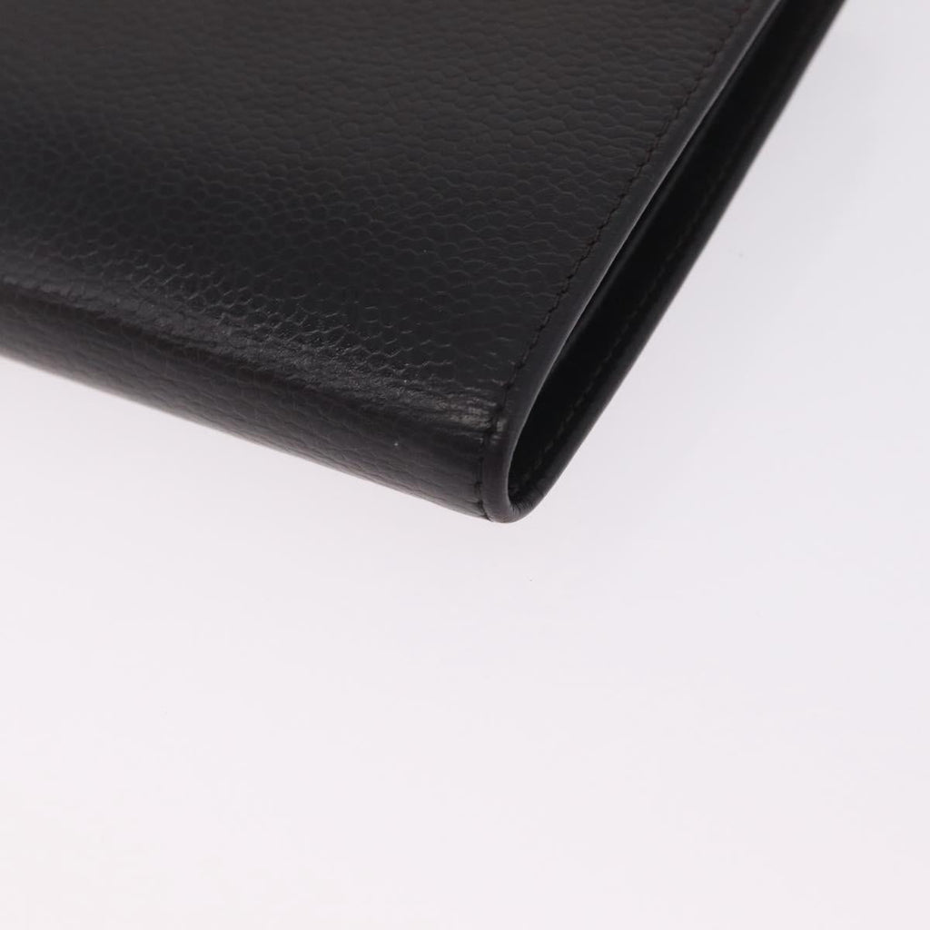 CHANEL Matelasse Long Wallet Caviar Skin Brown CC Auth 212125V