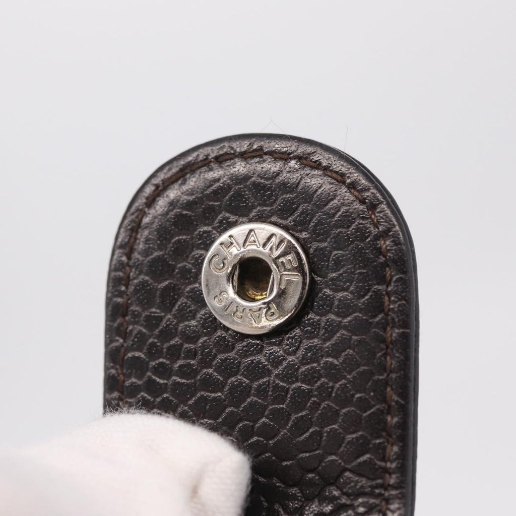 CHANEL Matelasse Long Wallet Caviar Skin Brown CC Auth 212125V