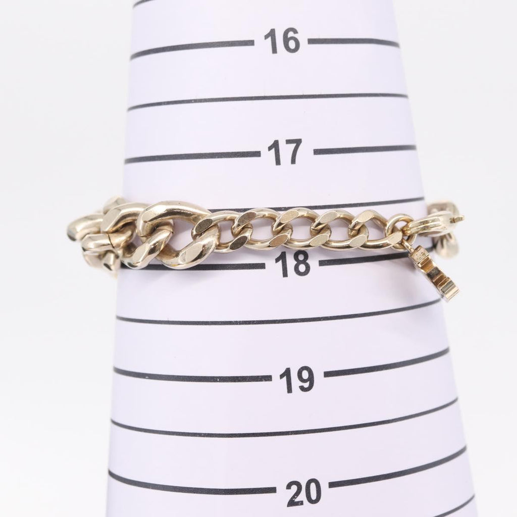 CHANEL Bracelet Metal Champagne Gold CC Auth 212168M