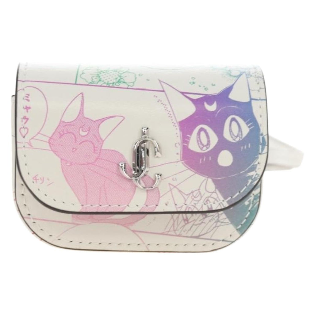 Jimmy Choo AirPods Case Luna Artemis Diana Leather White Auth 212418SM