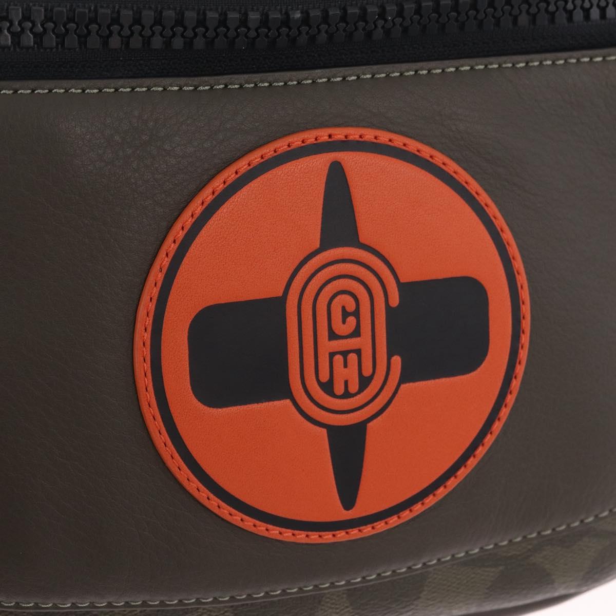 Coach x Michael B. Jordan × NARUTO Waist bag Leather Khaki Auth 212445M