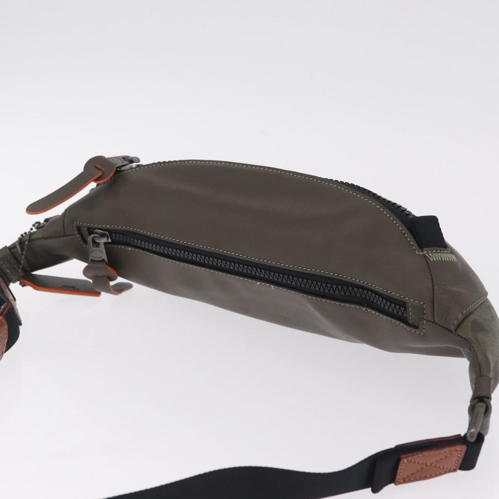Coach x Michael B. Jordan × NARUTO Waist bag Leather Khaki Auth 212445M