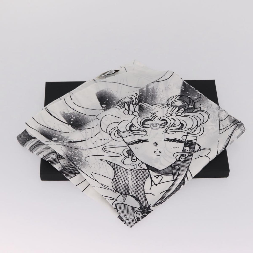 Jimmy Choo x Sailor Moon Scarf Silk White Auth 212489M