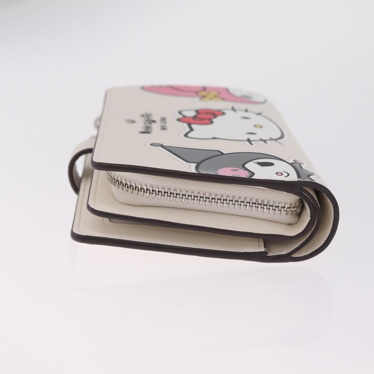 kate spade x Sanrio My Melody Kitty Kuromi Wallet Leather White Auth 212731M