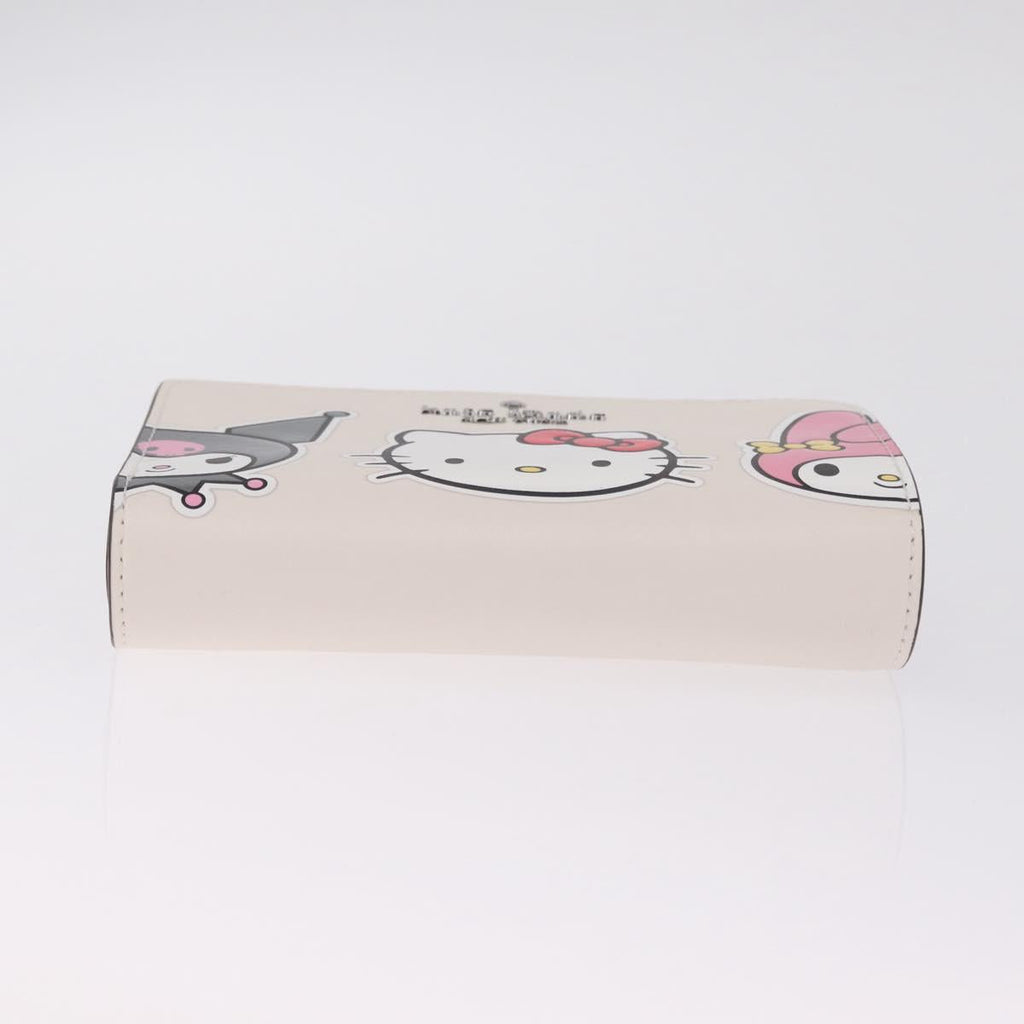 kate spade x Sanrio My Melody Kitty Kuromi Wallet Leather White Auth 212731M