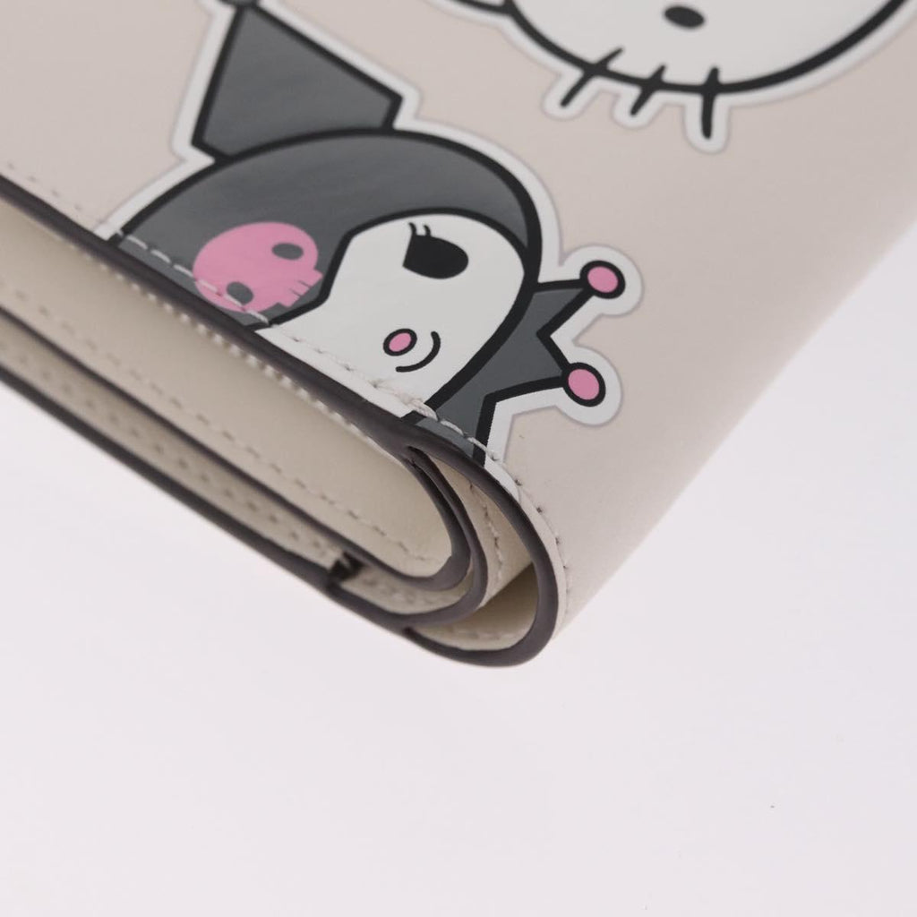 kate spade x Sanrio My Melody Kitty Kuromi Wallet Leather White Auth 212731M