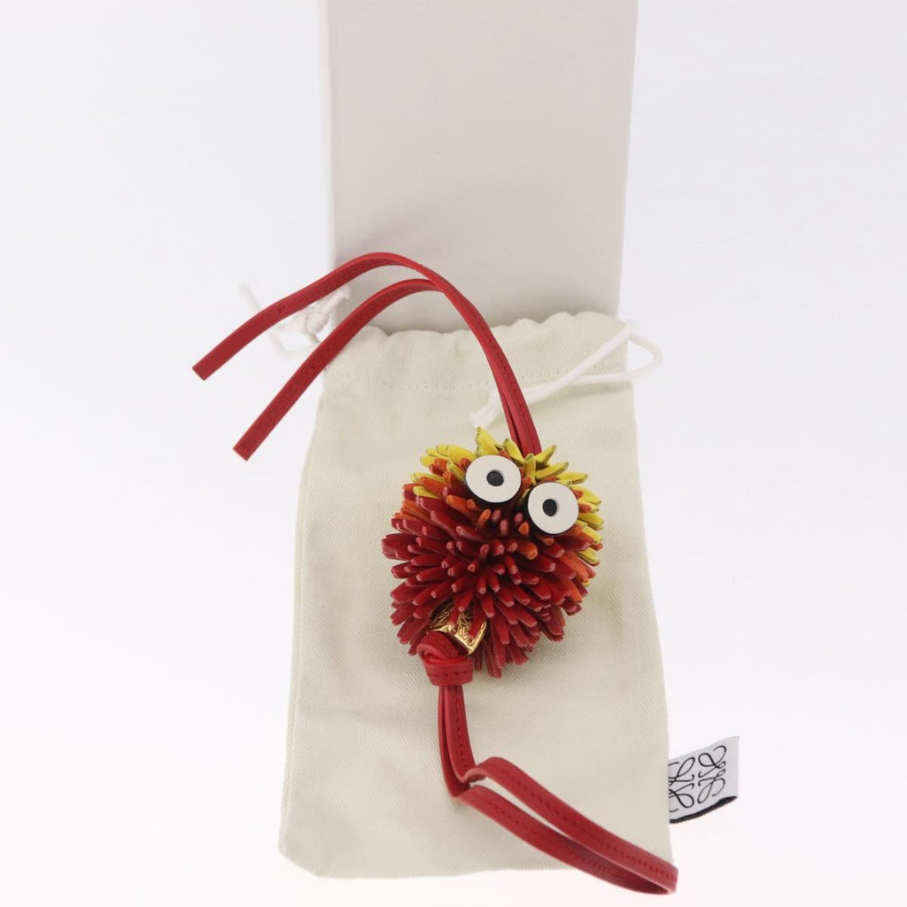 LOEWE x Studio Ghibli Calcifer Bag Charm Leather Red Gold Auth 212733SAM
