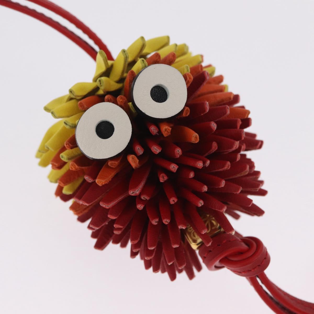 LOEWE x Studio Ghibli Calcifer Bag Charm Leather Red Gold Auth 212733SAM