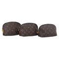 LOUIS VUITTON Monogram Pochette Cosmetic PM Pouch 3 Set M43998 LV Auth 212931