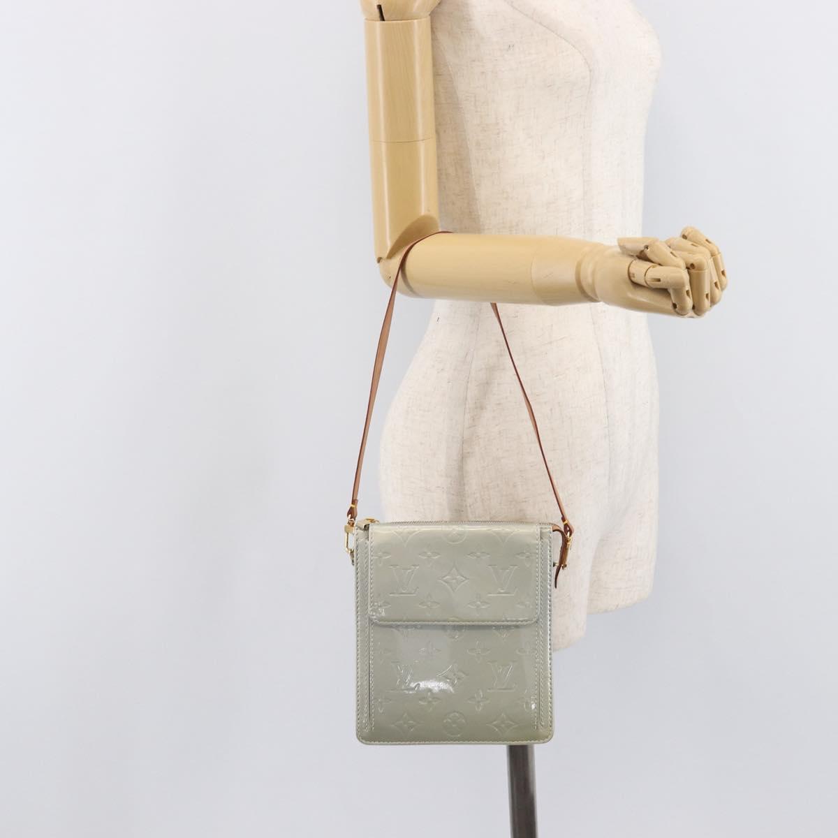 LOUIS VUITTON Monogram Vernis Motto Accessory Pouch Gris M91030 LV Auth 212944V