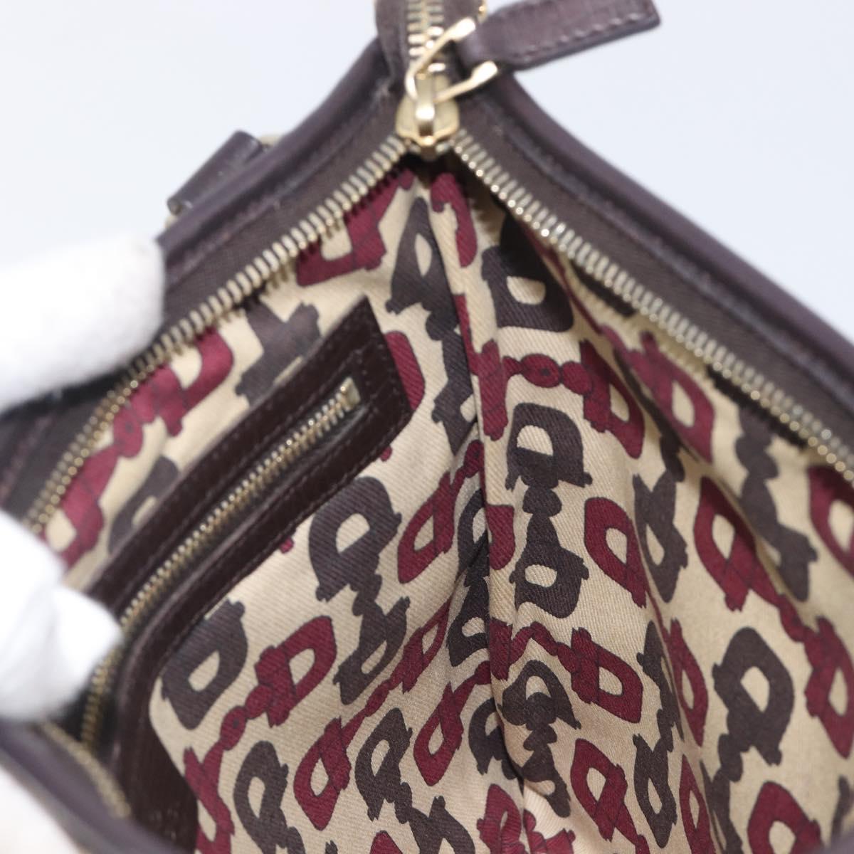 GUCCI GG Canvas Web Sherry Line Shoulder Bag Beige Gold 144388 Auth 213011A