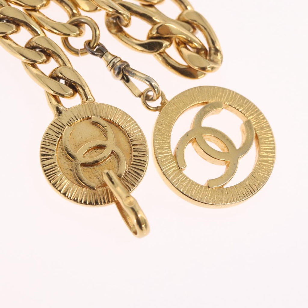 CHANEL Chain Belt metal 35.4"" Gold CC Auth 213052M