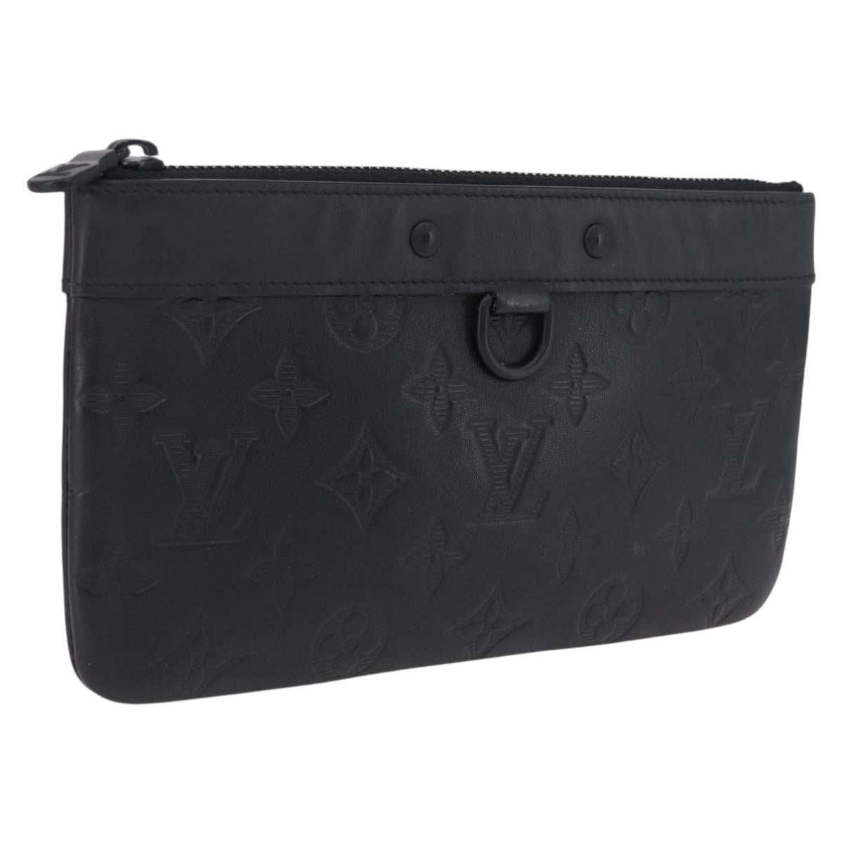 LOUIS VUITTON Monogram Shadow Pochette Discovery PM Black M44335 LV Auth 213135A