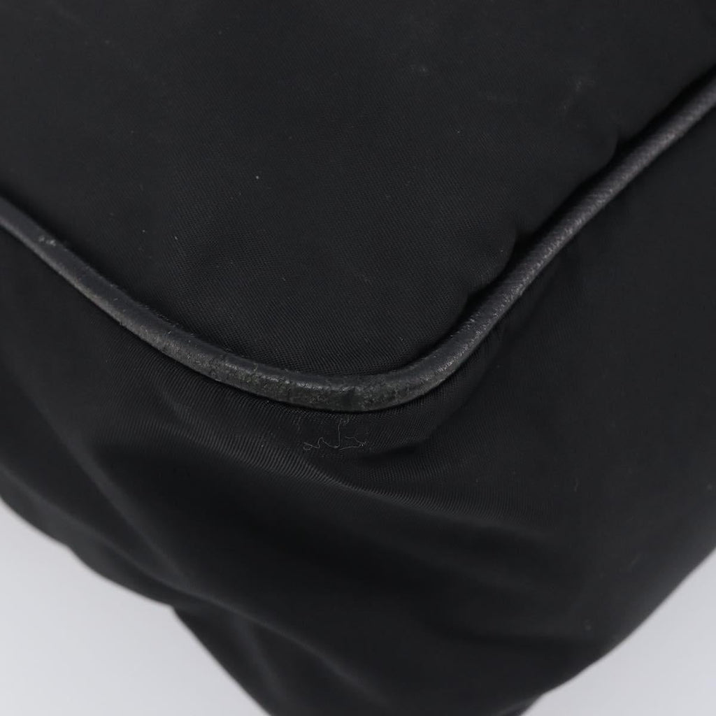 PRADA Shoulder Bag Nylon Black Silver Auth 213152