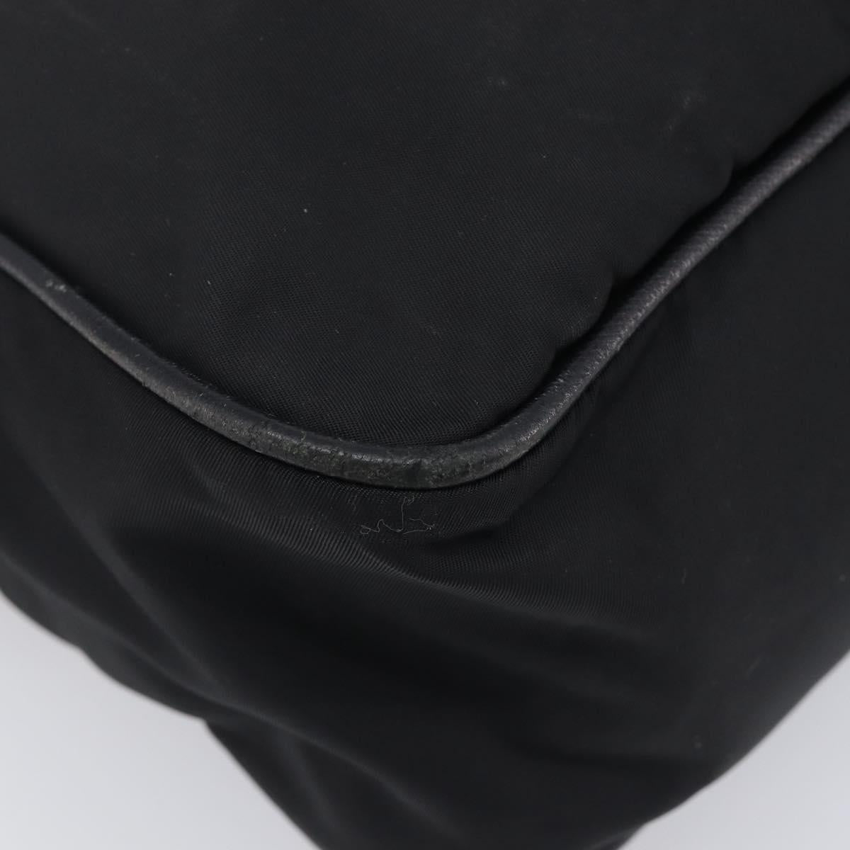 PRADA Shoulder Bag Nylon Black Silver Auth 213152