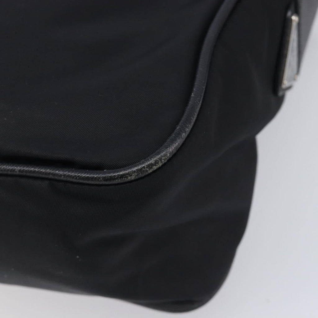 PRADA Shoulder Bag Nylon Black Silver Auth 213152