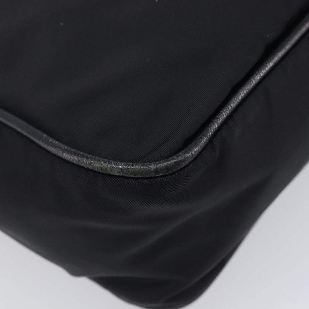 PRADA Shoulder Bag Nylon Black Silver Auth 213152