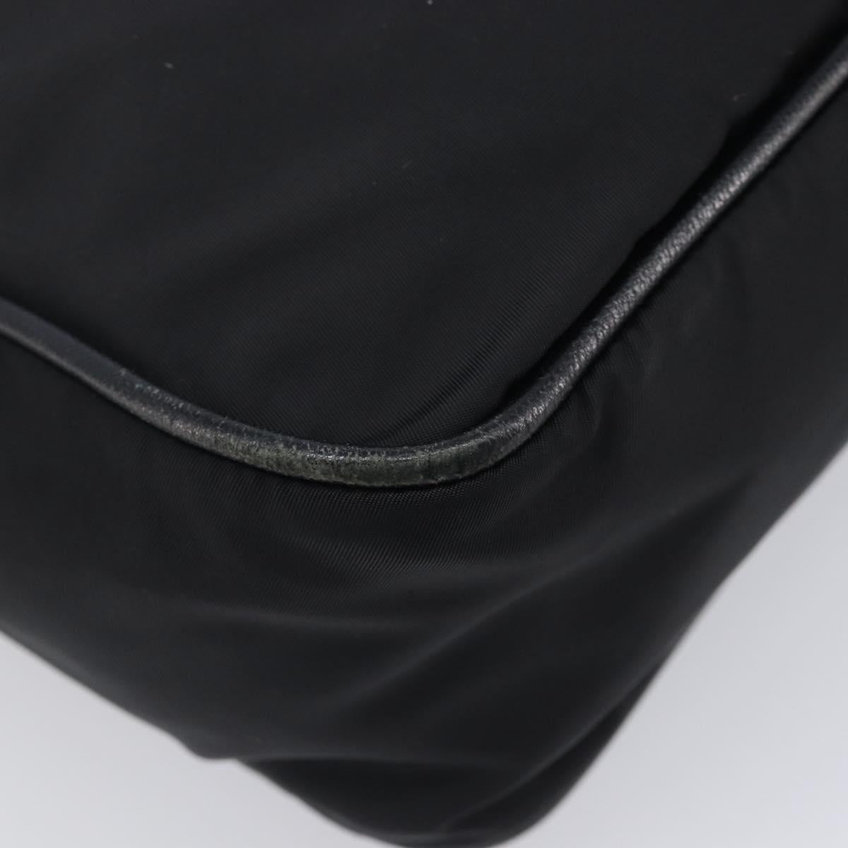 PRADA Shoulder Bag Nylon Black Silver Auth 213152