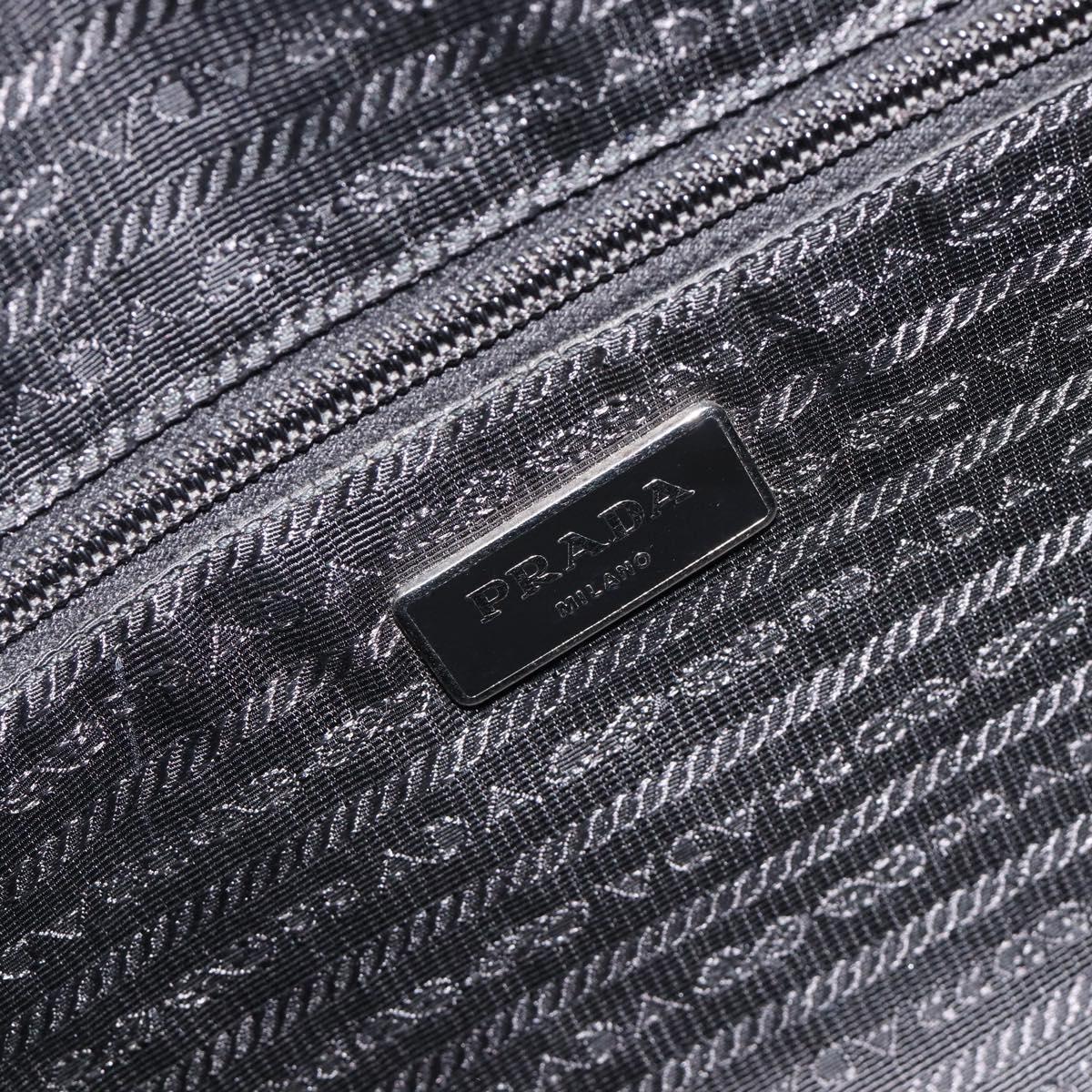 PRADA Shoulder Bag Nylon Black Silver Auth 213152