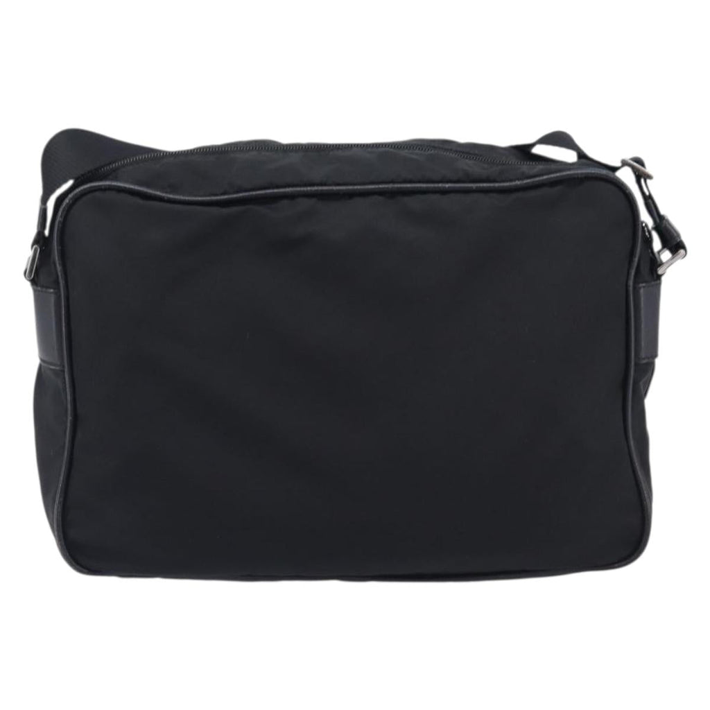 PRADA Shoulder Bag Nylon Black Silver Auth 213152