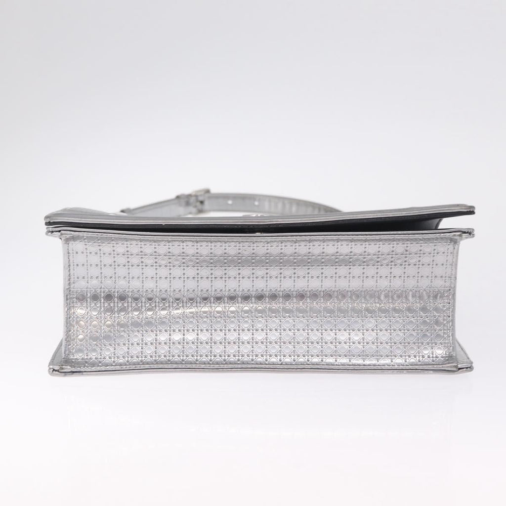 Christian Dior Diorama Chain Shoulder Bag Patent leather Silver Auth 213155V