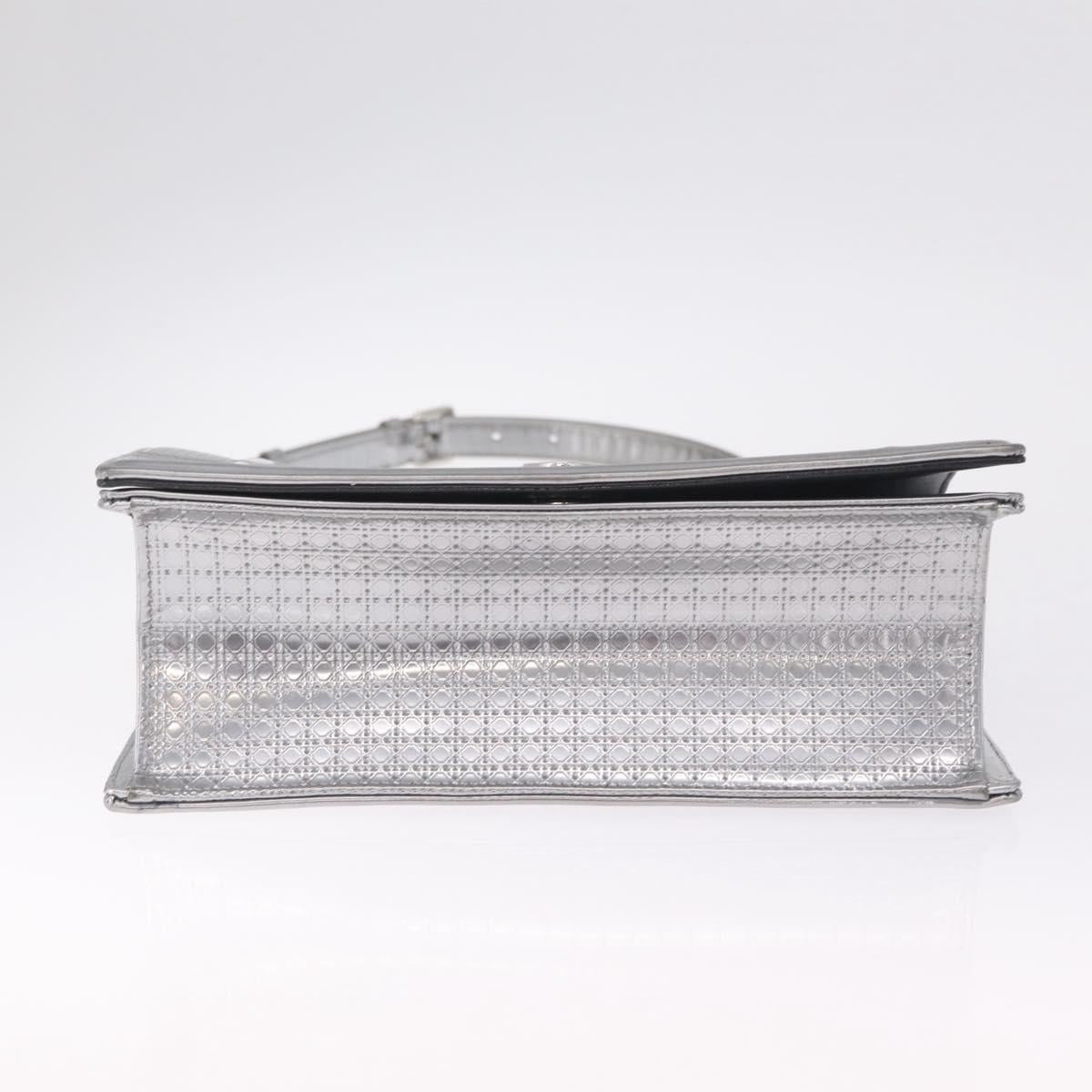 Christian Dior Diorama Chain Shoulder Bag Patent leather Silver Auth 213155V