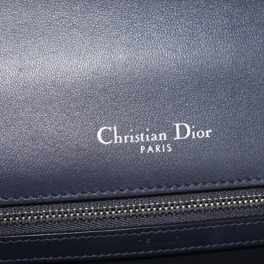 Christian Dior Diorama Chain Shoulder Bag Patent leather Silver Auth 213155V