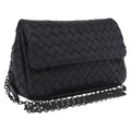 Bottega Veneta INTRECCIATO Chain Shoulder Bag Leather Black Auth 213156M